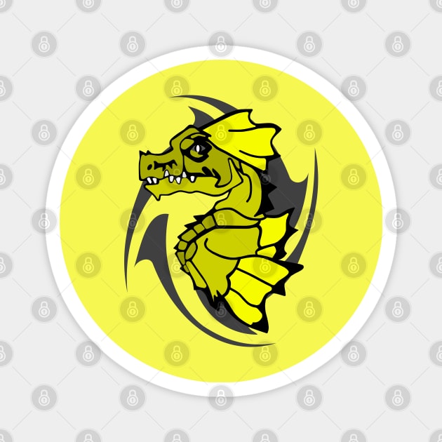 Yellow Dragon Magnet by CBV